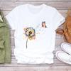 (Asian Size) Women Tee Sweet Flower Style 90s Top Clothing Casual  Short Sleeve T Shirt Fashion Print Lady Female Graphic T-shirts