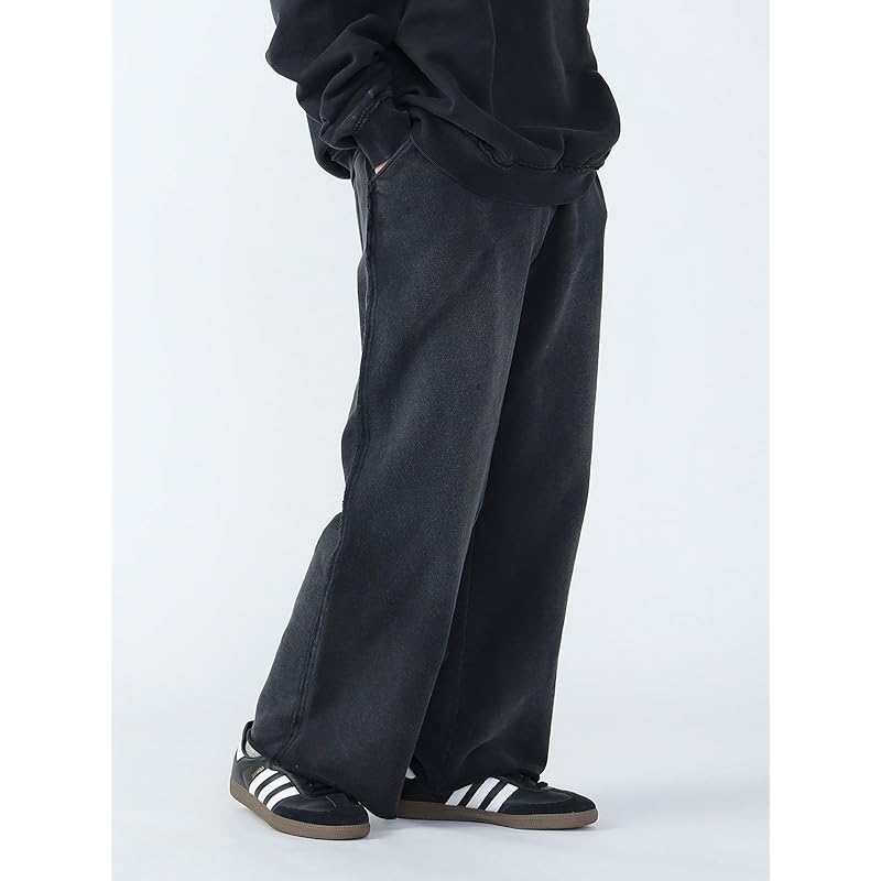 [Beams Heart] Pants GMS Wide Straight Cotton Urake Men's BLACK S