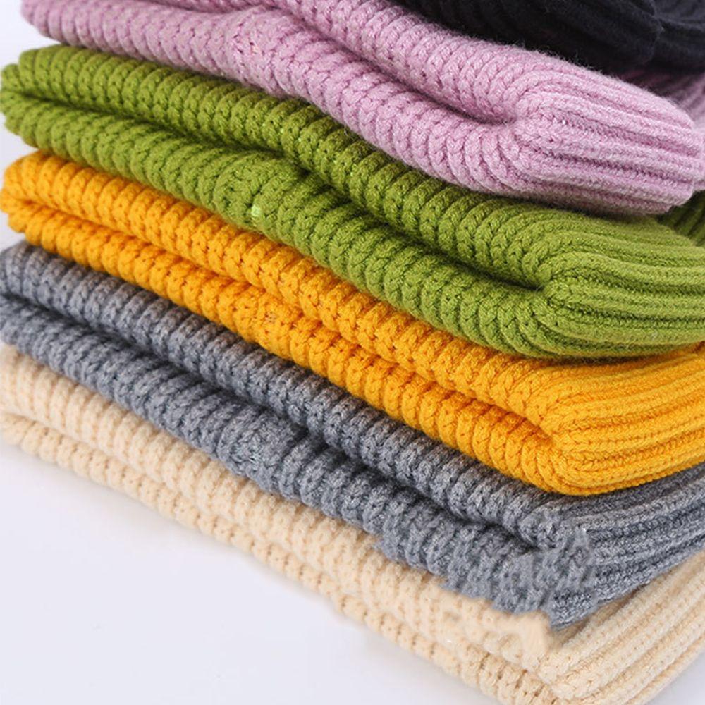 Bonnet  Hat Solid Color Women Skullcap Knitted Brimless Hat Korean Style Beanie Hats Men Docker Cap