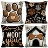 Домашний Декор Подушки с Рисунком Собачьей Лапы и Любви Наволочка с Рисунком Подходит для Дивана Спальни Автомобиля Наволочка