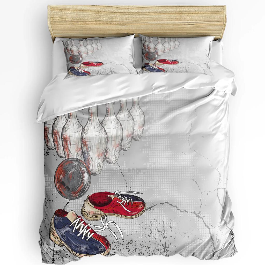 Баскетбольный силуэт спортивный комплект постельного белья 3 шт пододеяльник наволочка детский взрослый пододеяльник двуспальная кровать комплект домашнего текстиля