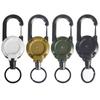 Retractable Pull Reel Carabiner Elastic Pull Rope Steel Wire Rope Buckle Spring Key Ring  Outdoor