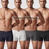 Модальные однотонные мужские боксеры-брифы средней посадки, супермягкие, дышащие, свободного кроя, с 4-мя штанинами, больших размеров