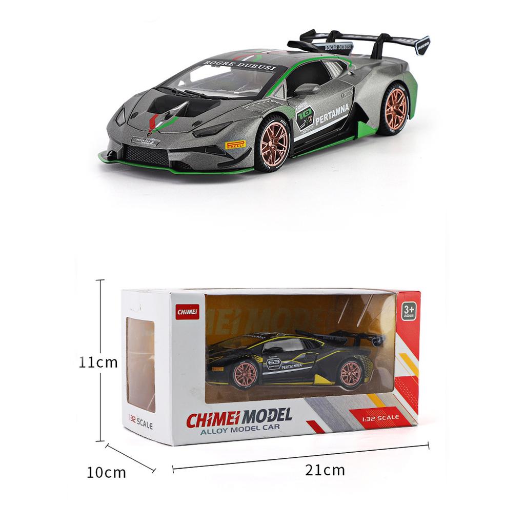 Масштаб 1/32 Lambo Huracan ST EVO, литая под давлением модель автомобиля, игрушечный автомобиль с откатным механизмом, звуком и светом для детей, коллекция подарков для мальчиков и девочек