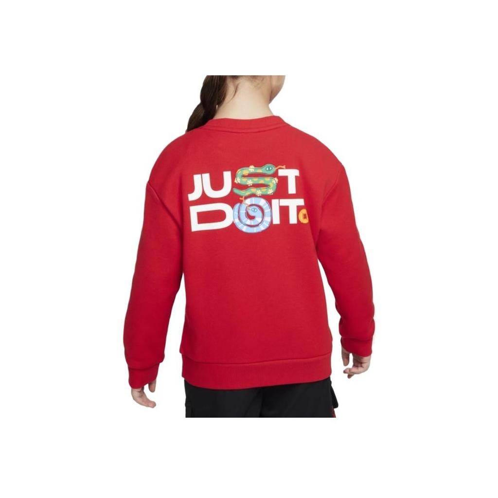 Nike Sweatshirt Simple Comfortable Stylish Round Neck Long Sleeve Kids Tops University-Red IF3540-657