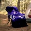 1pc Genshin Impact Beelzebul2 Theme Blanket - Digital Print, Polyester, Cozy for All Seasons, Perfect for Outdoor, Camping, and Travel