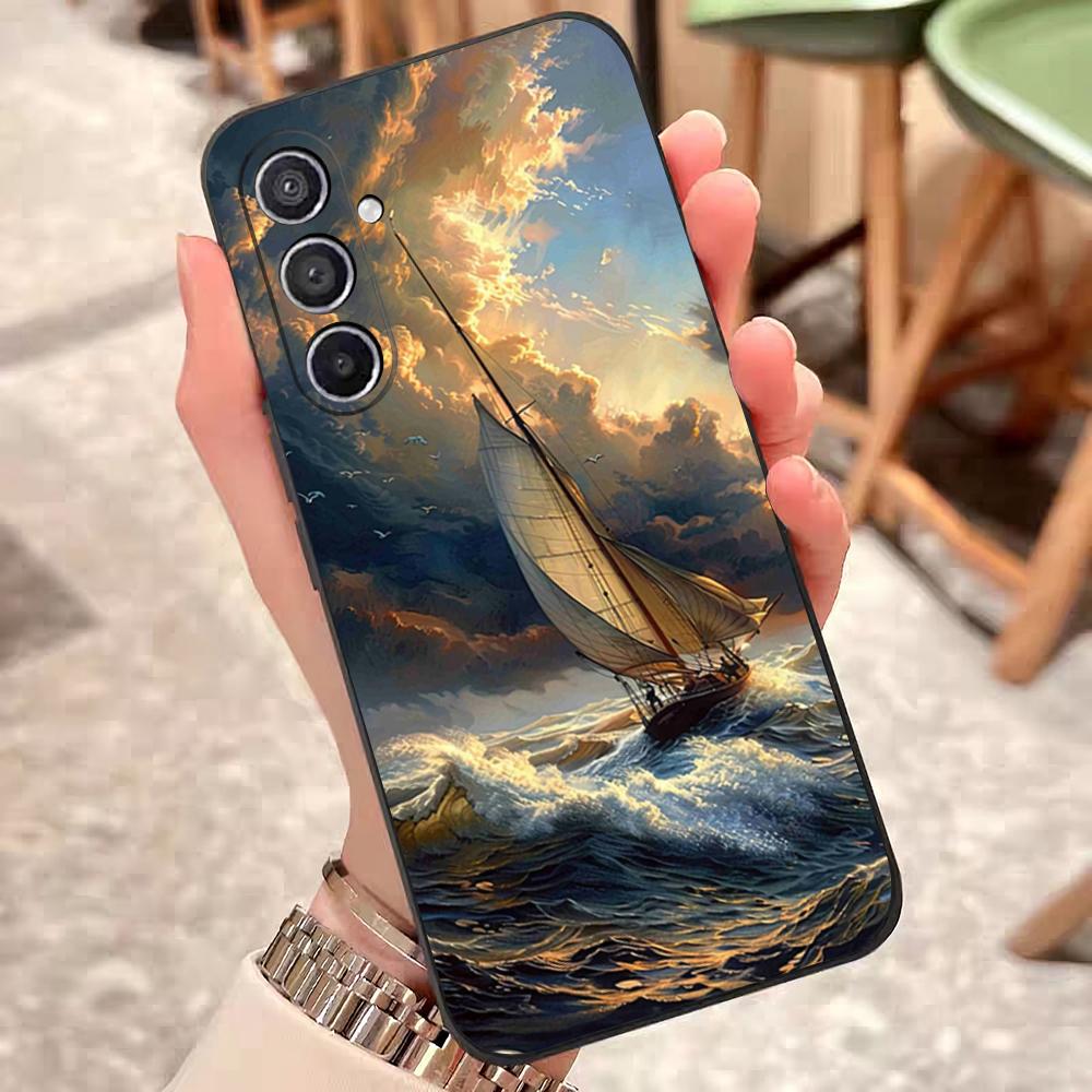 Картины с парусниками Чехол для телефона для Samsung S25 Edge S24 S23 S22 S21 S20 Ultra Plus Fe Galaxy A54 A53 A34 A25 A16 Силикон