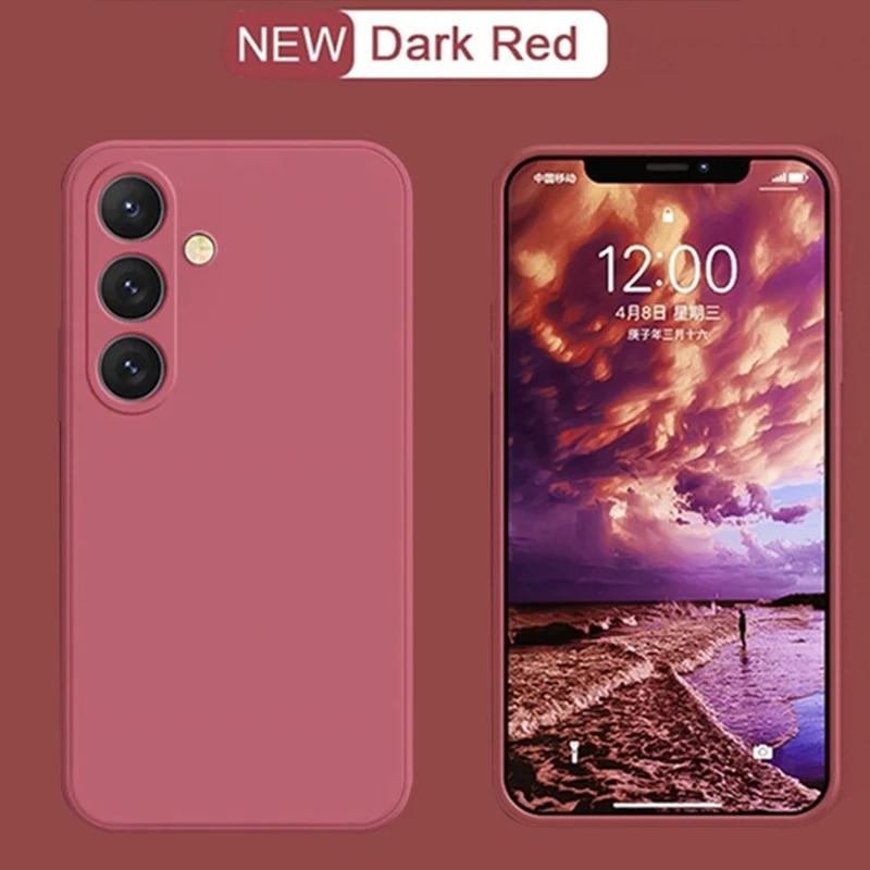 Простой портативный чехол из жидкого силикона для Samsung Galaxy S23 S 23 S22 Ultra S24FE для S25 S8 S9 S10 S20 S21, мягкая задняя крышка