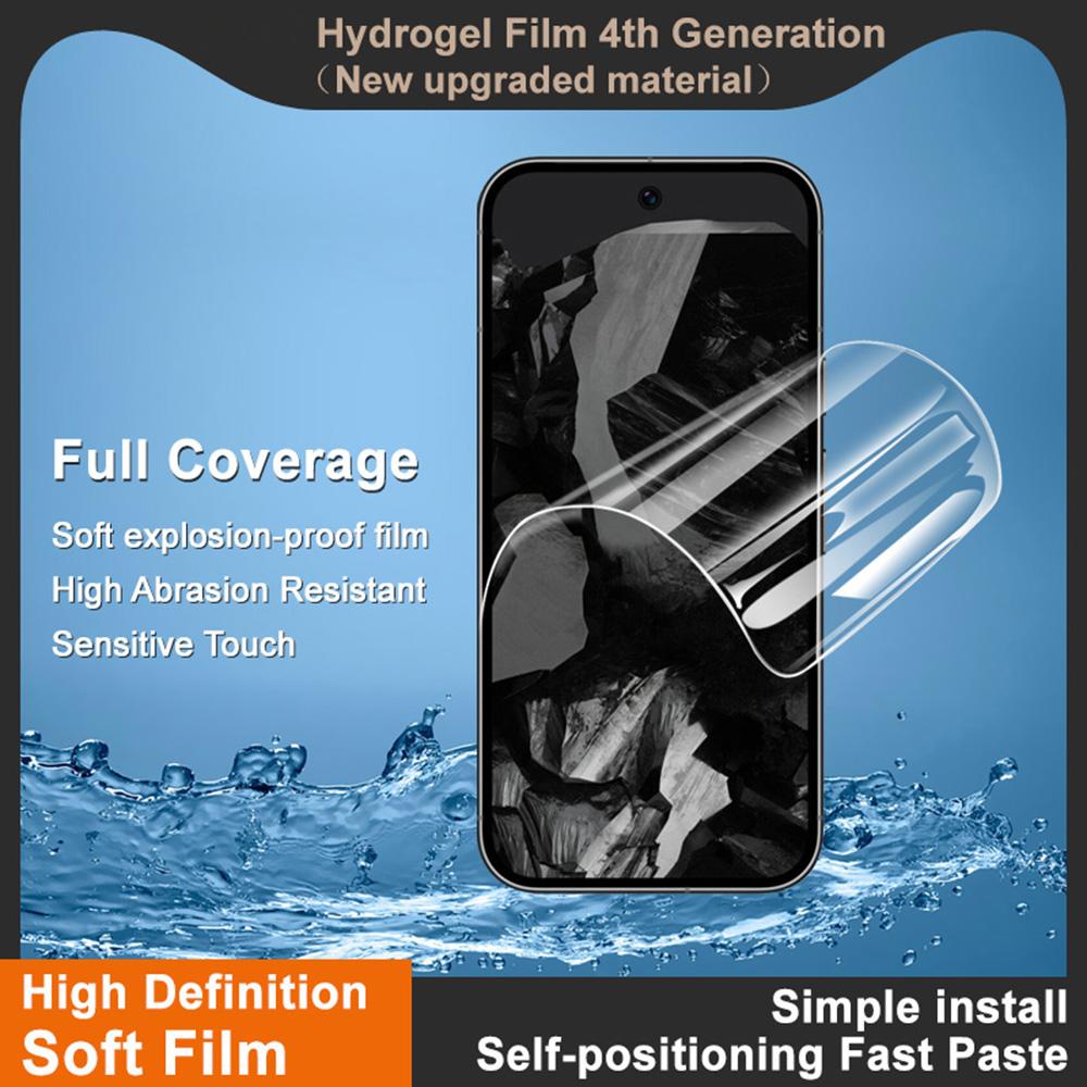IMAK Гидрогелевая пленка 4-го поколения для Google Pixel 9/Pixel 9 Pro Защита экрана во весь экран Ультрапрозрачная мягкая ТПУ пленка