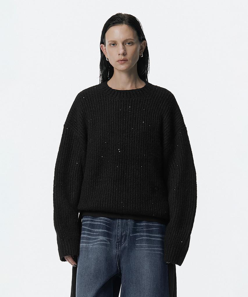 Teulimingbeodeu Spangle Knit Pullover [ Black ]