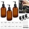 500ml Refillable Shampoo and Conditioner Dispenser Wall Mount,Plastic Lotion Bottle Hand Soap/Dish Soap/Mouth Wash