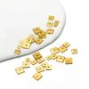 50pcs Stainless Steel Gold  Square Flat Spacer Beads 4mm 5mm 6mm 8mm Loose Beads Charms for Jewelry Making DIY Bracelet Supplies
