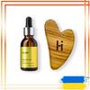 Wooden Gua Sha Face Scraper + Organic Argan Oil