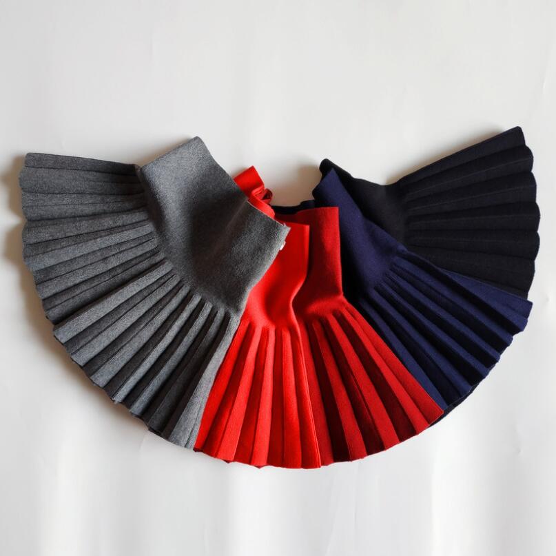 Детская одежда для малышей, вязаная юбка для школьниц, плиссированные юбки принцессы для детей, детская одежда