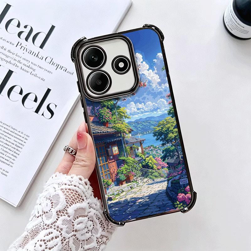 Эстетичный аниме-пейзаж Покрытие Чехол для телефона Для Xiaomi Redmi Note 14 15 Pro Plus 13 12 11 11S 11T 10 9S 9 5G Противоударный Подушка безопасности Co