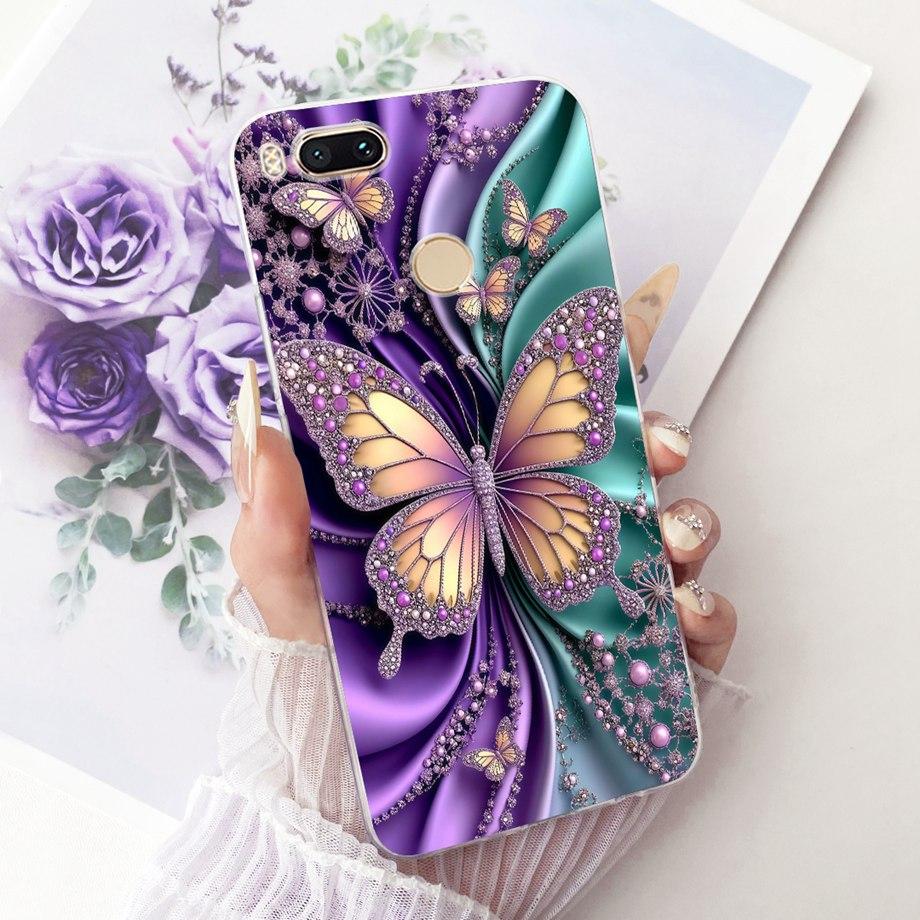For Xiaomi Mi A1 Mi 5X Phone Case Luxury Flower Butterfly Cartoon Bow Pattern Back Cover Soft TPU Silicone On Xiomi mia1 mi5x