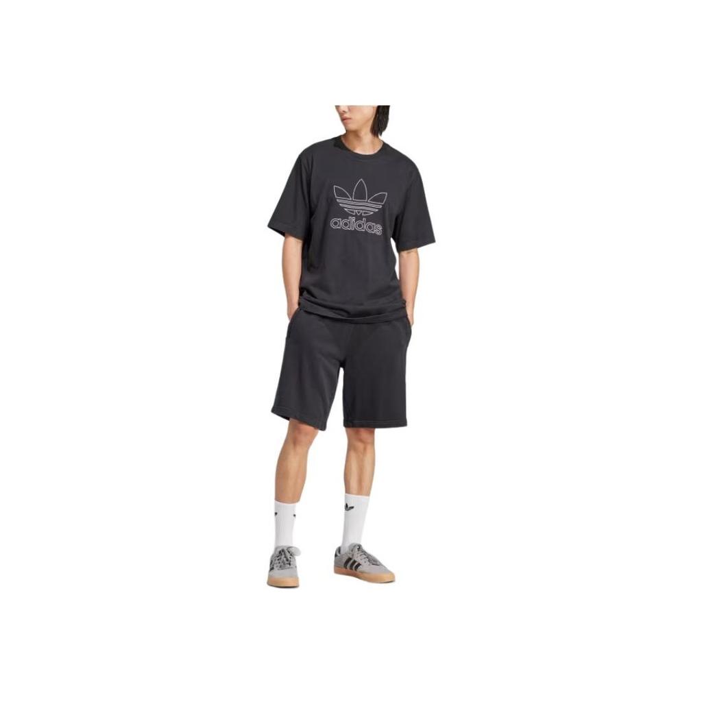 adidas Футболка Adicolor Outline Trefoil черная мужская уличная одежда IU2347