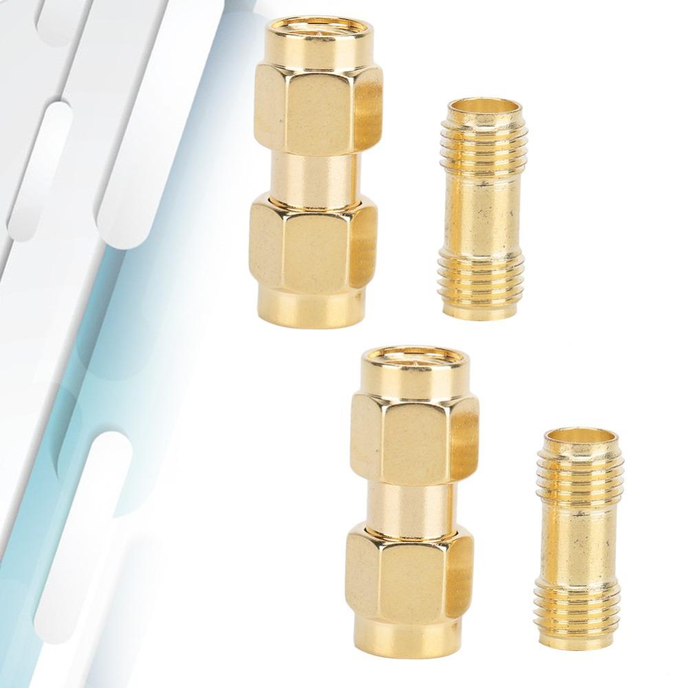 4PCS Double Pass Connector 2PCS SMA Male to Male Adapter Golden SMA Connector Kit  Technicians
