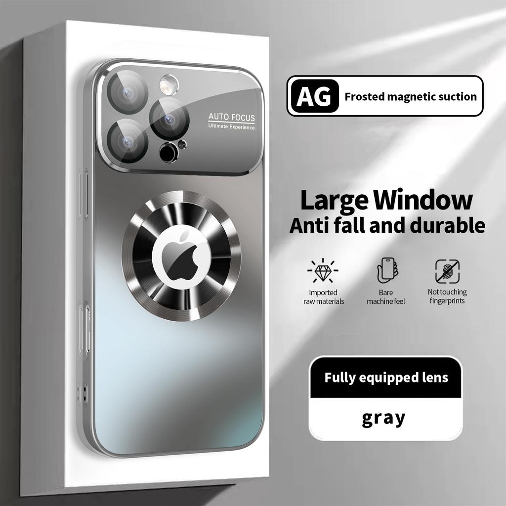 Матовый кейс титанового металлического цвета для iPhone 17 16 15 14 Plus 13 12 Pro Max Магнитный кейс для Magsafe Кейс с защитой объектива