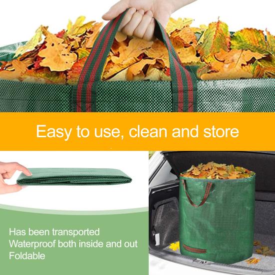 Garden Garbage Bag Waterproof Leaf Sack Large Capacity Reusable Leaf Collection Bag for Garden Yard Waste Debris Storage