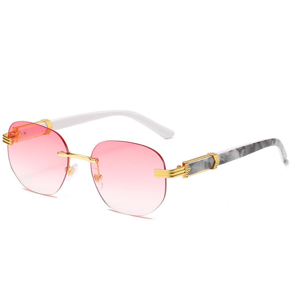 Men Women Fashion Retro Square Hip Hop Sunglasses Luxury Gold Rimless Shades Glasses