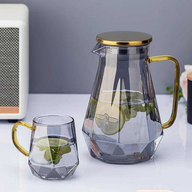 Бытовой алмазный чайник для холодной воды, большая колючая кастрюля для гостиной, термостойкий, набор чайников из высокоборосиликатного стекла, чайник для холодной воды