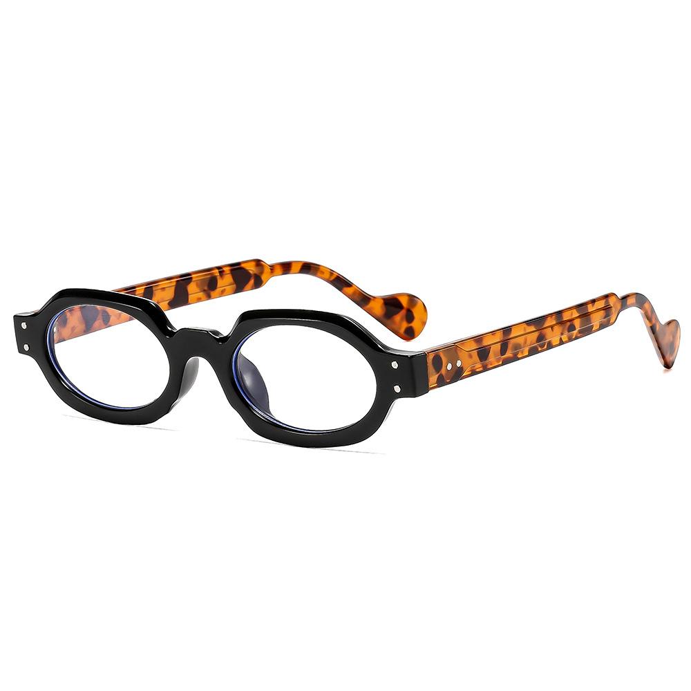 Fashion small frame elliptical frame Internet celebrity trend glasses men and women portable outdoor travel flat mirror