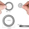 [TIMULTI] round shape carabiner key ring Fashionable Made of titanium lightweight small size one touch storage Load capacity 20Kg (Titanium) Gray *2