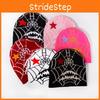 Gothic Style Knit Cap Featuring Spider Web Design For Casual Wear