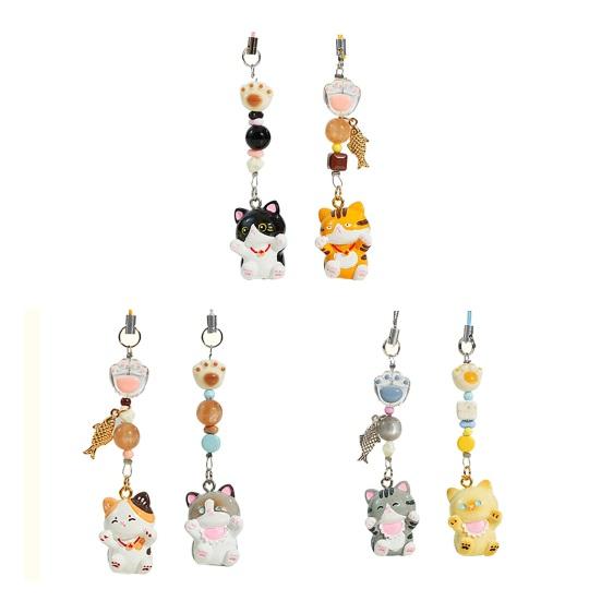 2Pcs Keychain Pendant Animal-themed Design Lightweight Miniature Key Holder Emotional Healing Keychain Multi-Use Bag Phone Charm