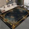 Luxury Large Carpets Living Room Black Gold Decoration Home Sofa Rugs Lounge Bedroom Coffee Tables Anti-skid Floor Mats Washable