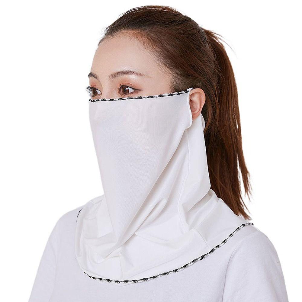 Floral Sunscreen Veil Driving Face Mask Summer Sunscreen Mask Face Gini Mask Womne Neckline Mask