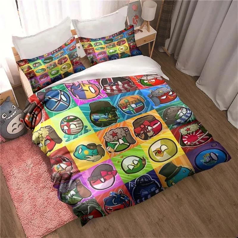 3D Print Cartoon Countryball Polandballs Bedding Collection Double Twin King Duvet Cover Comforter Pillowcase Boys Girls Adults Bedroom