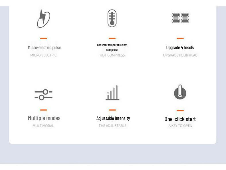 Многофункциональный 4-головочный массажер с подогревом для шеи и шейного отдела позвоночника