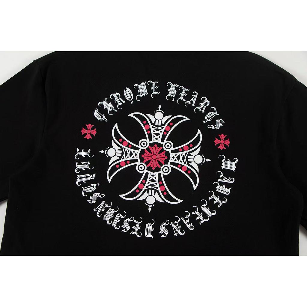 W356 CHROME HEARTS 2025 Summer New High Quality Cotton Round Neck Loose Large Size Men's and Women's T-shirt Couple T-shirt