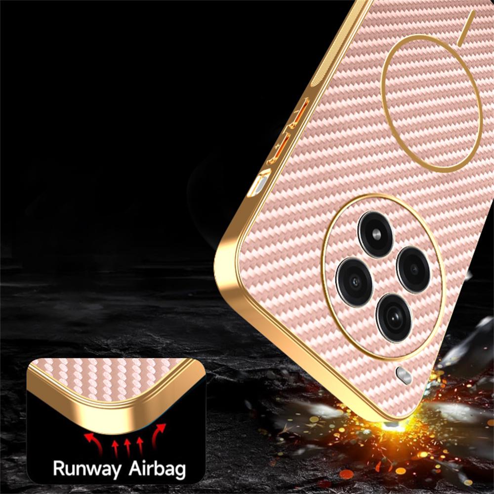 For OnePlus Ace 3 Pro 5G Phone Case Carbon Fiber Textured Electroplated TPU Back Cover