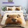 Capybara Pattern Bedding Home Decoration Birthday Gift (1 * duvet cover + 2 * pillowcase, without core)