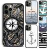 Anchor Compass Nautical Sailor Sailing Phone Case For iPhone 7 8 Plus X XR XS SE2020 Apple 11 12 13 Mini Pro Max Galaxy S10 S20