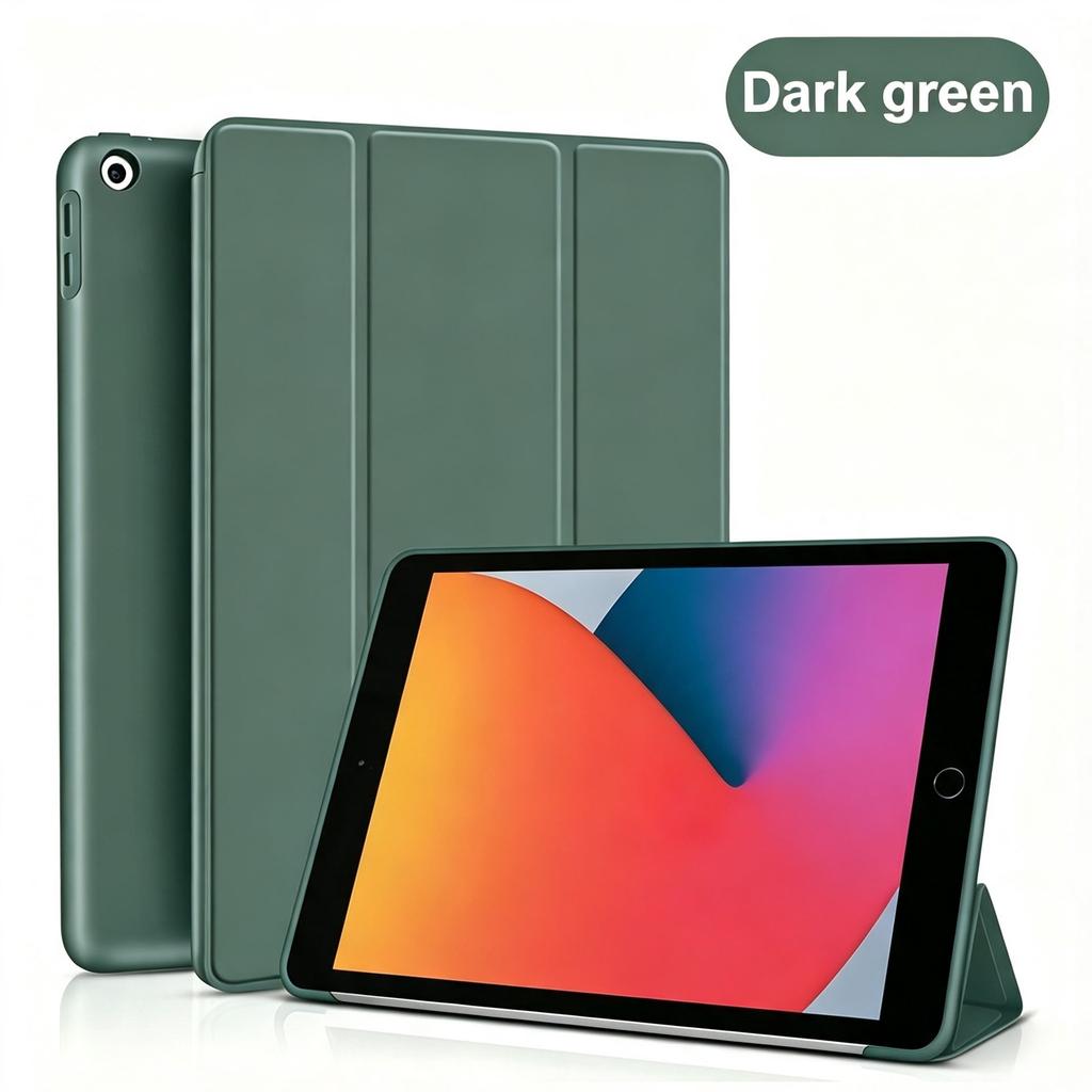 Tri-fold Flip Case For iPad 7th 8th 9th Gen 10.2inch , Auto Wake/Sleep Soft Silicone Shell PU Protective Cover