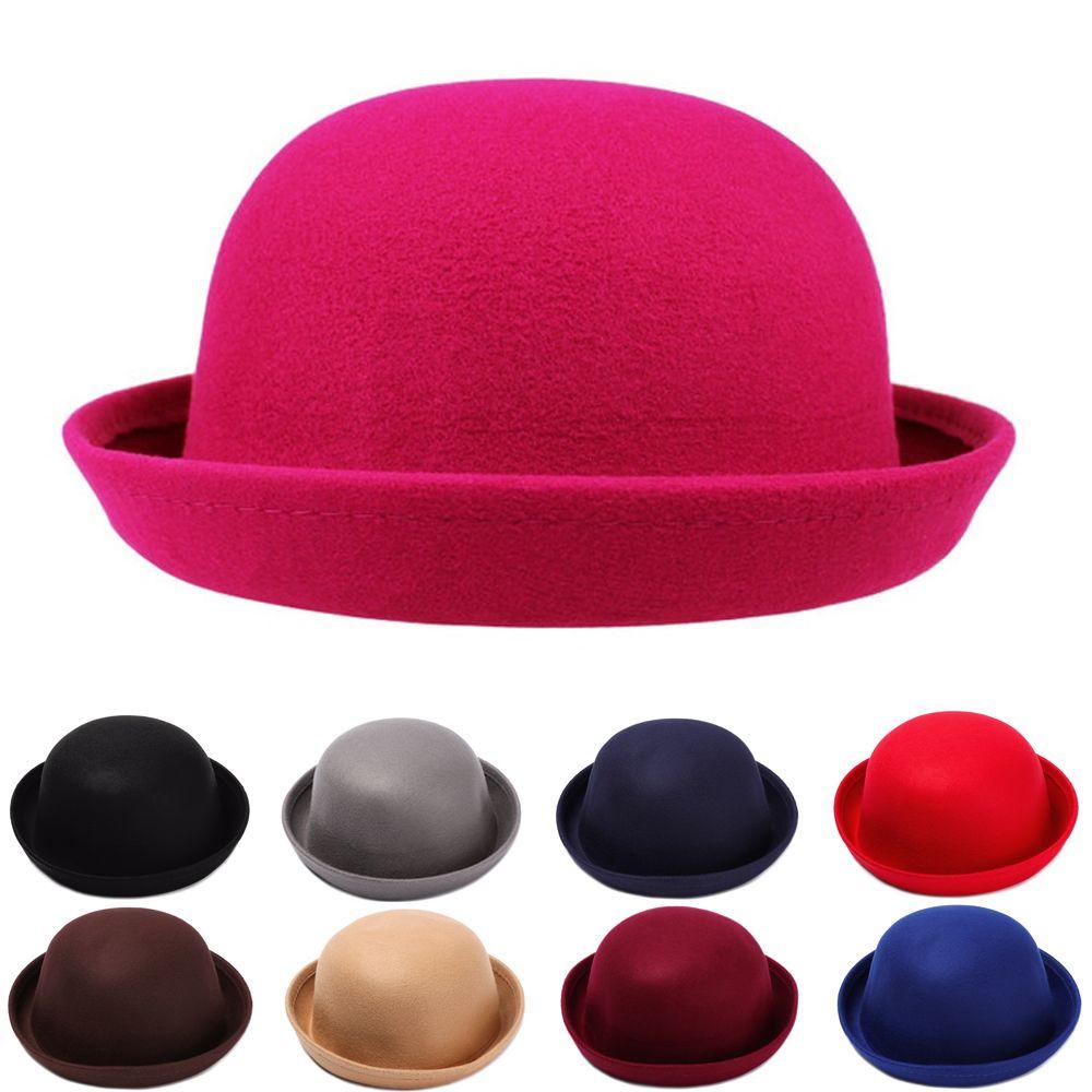 Women Elegant Vintage Fedora Beret Felt Hat Floppy Bowler Beanie Cap