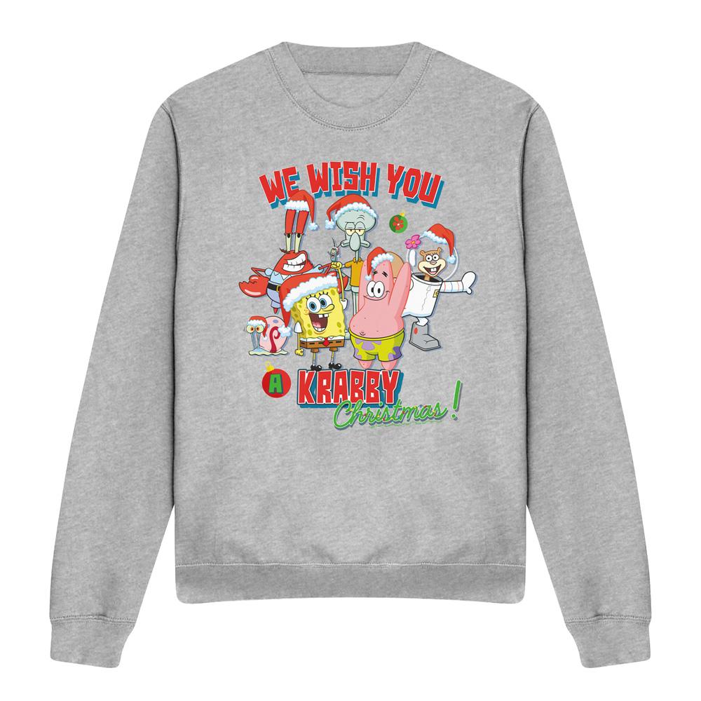 SpongeBob SquarePants Unisex Adult We Wish You A Krabby Christmas! Sweatshirt