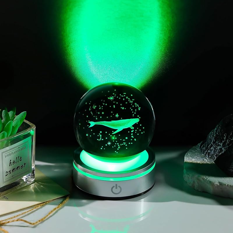 Kertari 3d вселенная хрустальный шар K9 модель кита подарок на день рождения мужчина женщина Популярный [Оригинал] Интерьерный модный Исцеляющие товары хрустальный шар светодиодный