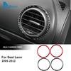 Настоящая наклейка из мягкого углеволокна для Leon 2005 2006 2007 2008 2009 2010 2011 2012, отделка воздуховода на боковой части центральной консоли автомобиля
