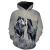 2023 New Fashion Autumn Men's Hoodies 3D Printed Men's Animal Horse Hoodie Sweatshirts Loose Fitting Pullover Casual Sweatshirt