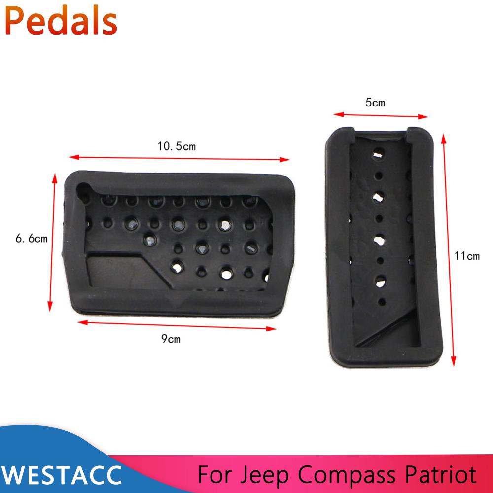 Car Pedals Accelerator Gas Brake Pedal Protective Cover for Jeep Compass Liberty 2007-2016 Patriot 2011-2017 AT