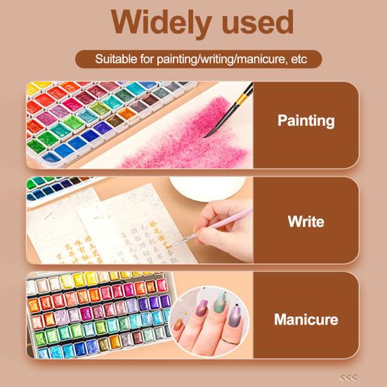 24/36/48/60 шт./набор акварельных красок, металлик, лесная палитра, портативная, блестящая, твердая