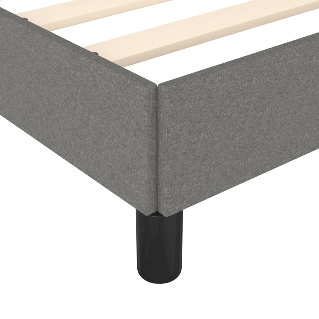 Bed Frame without Mattress Dark Grey 100 x 200 cm Fabric