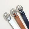Ремень Planet Retro Black Trendy Cool Oval Buckle Men's Personality Simple Women's Decorative Belt Niche Belt