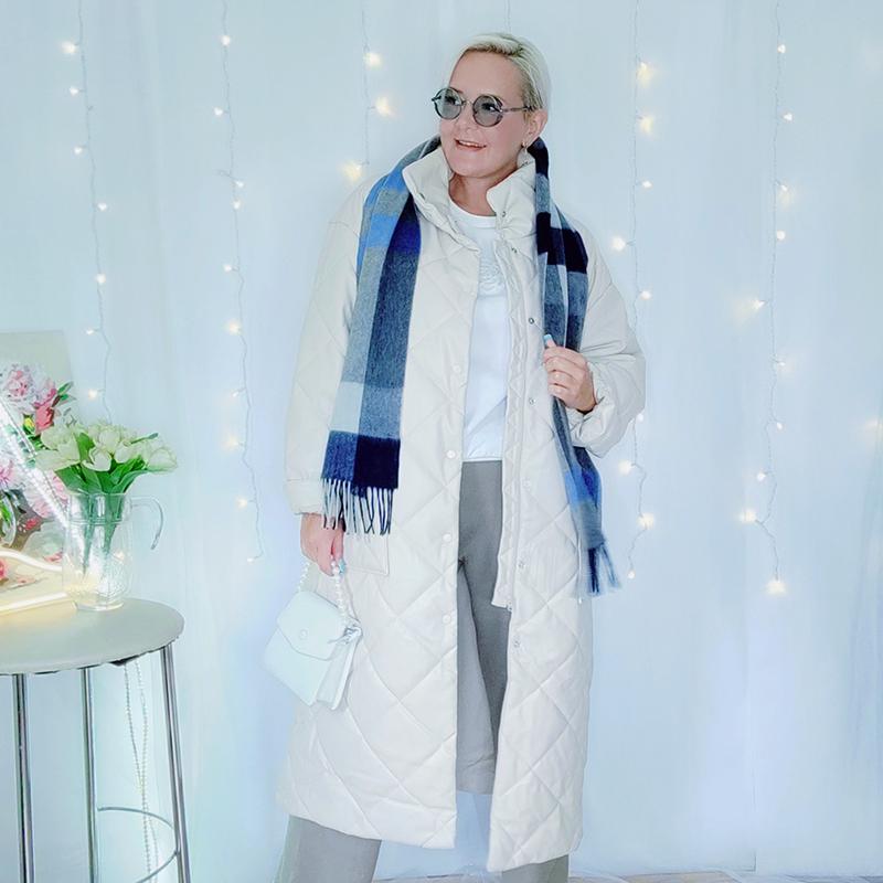 Women Scarf 100% Wool MODERN NEW SAGA Knitted Wool Scarves Plaid Shawl Autumn Winter Thick Warm Female Knit Scarf