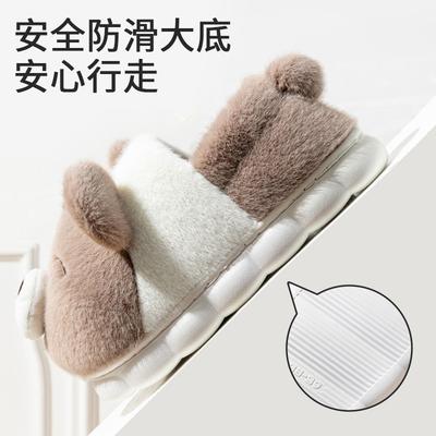 Плюшевые хлопковые туфли на толстой подошве мужские зимние 2025 новые плюшевые тапочки обувь женская теплая обувь